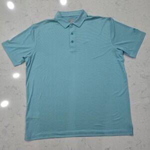 Callaway Opti-Dri Golf Polo Shirt Mens XL Teal Blue White Striped Short Sleeve